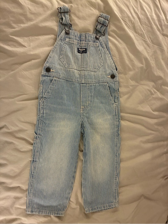 OshKosh B'gosh Other - Vintage OshKosh B'Gosh Vestbak Denim Overalls Blue Stripes 2T